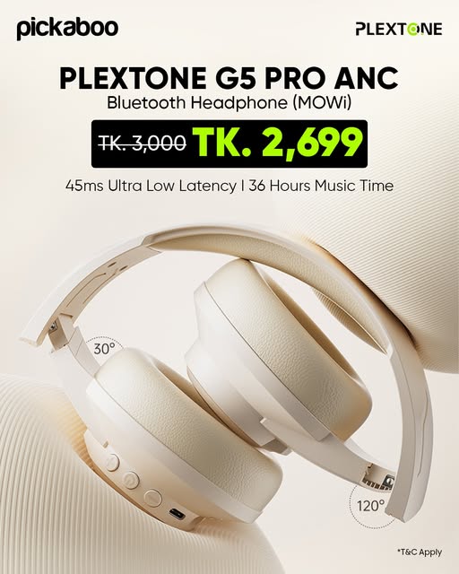Plextone G5 PRO ANC Bluetooth Headphone