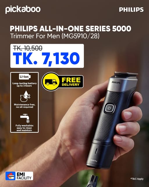  Philips All-in-One Series 5000 Trimmer for Men (MG5910/28)