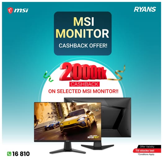  MSI Monitor 2000 TAKA Cashback Offer