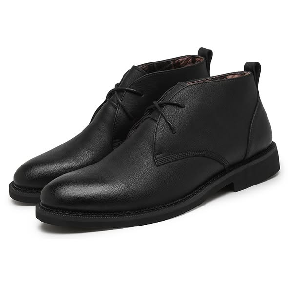 All Match Mid-top Soft Leather Martin Boot – Black