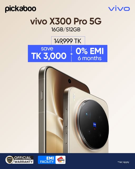 Unleash ultimate power with the vivo X300 Pro 5G 16GB/512GB