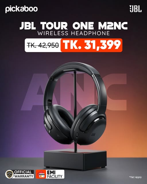 Escape the noise with JBL Tour  Wireless Headphone ! 