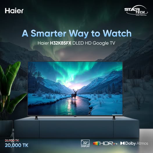Haier H32K85FX 32" DLED HD Google TV — Smart Entertainment Made Simple 