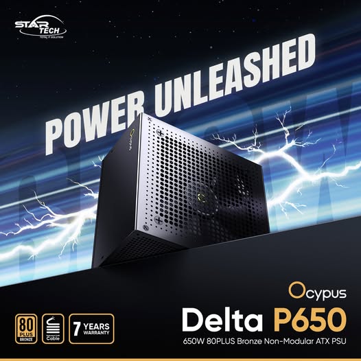 Ocypus DELTA P650 650W 80+ Bronze PSU — Reliable Power for Every Build 