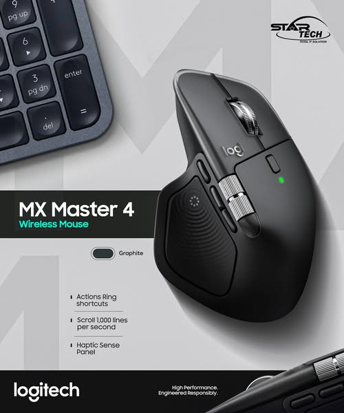 Precision Control | Advanced Productivity | Long Battery Life — Logitech MX Master 4 Wireless Mouse