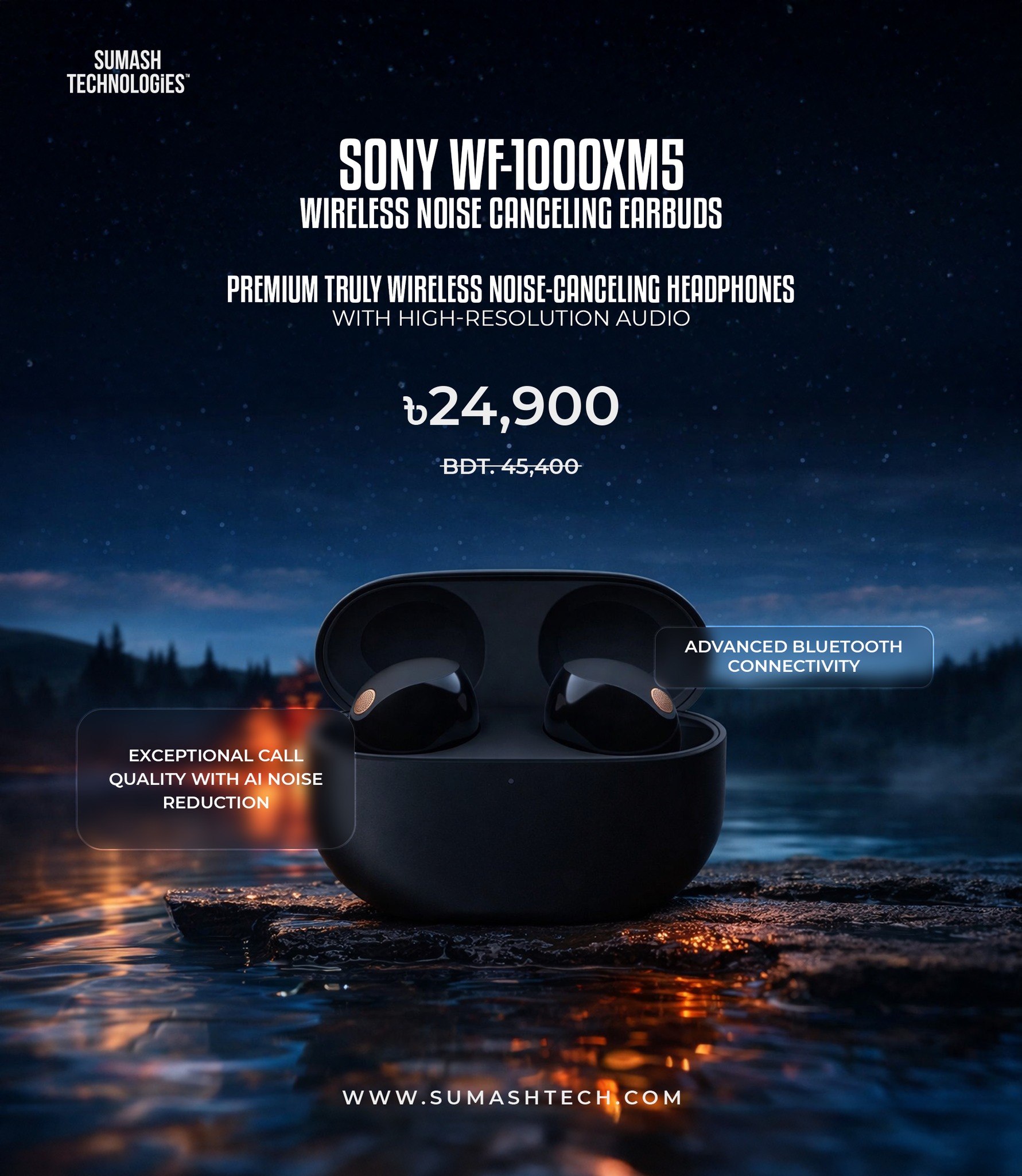 Sony WF-1000XM5 Wireless Noise‑Canceling Earbuds