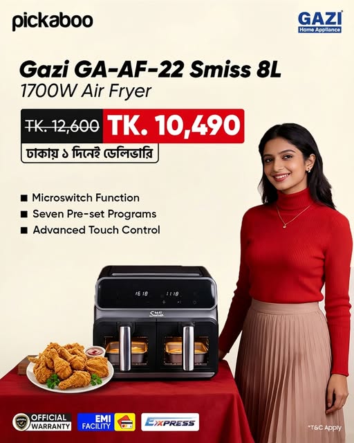  Cook smarter, eat healthier with theThe Gazi 8L Air Fryer!