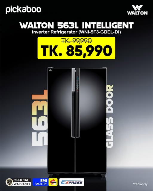  More Space. More Savings with the Walton 563 Litres Intelligent Inverter Refrigerator 