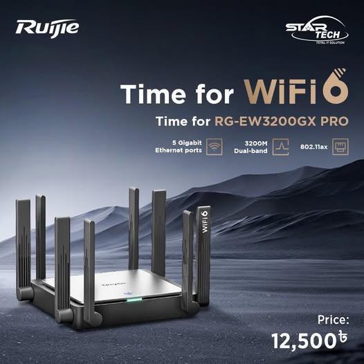 High-Speed Wi-Fi | Wide Coverage | Stable Connectivity — Ruijie RG-EW3200GX PRO 3200Mbps Gigabit WiFi Router