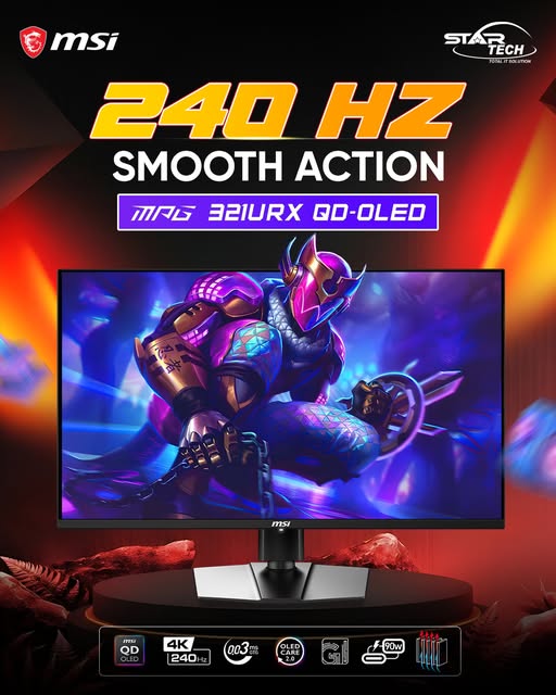 MSI MPG 321URX 31.5" QD-OLED 4K 240Hz Gaming Monitor 