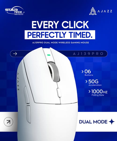 High-Precision Control | Dual-Mode Wireless | Ultra-Wide DPI Range — Ajazz AJ139PRO Dual Mode Wireless Gaming Mouse