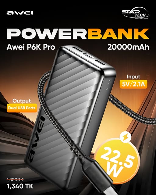 Awei P6K Pro 20000mAh 22.5W Power Bank