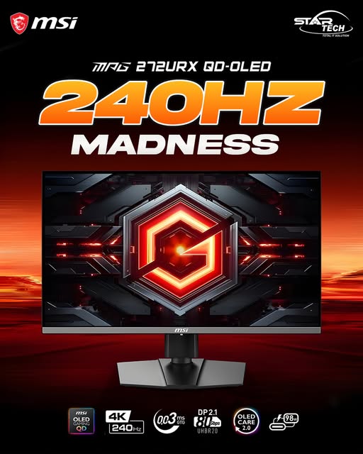 MSI MPG 272URX QD-OLED 27" 240Hz Gaming Monitor