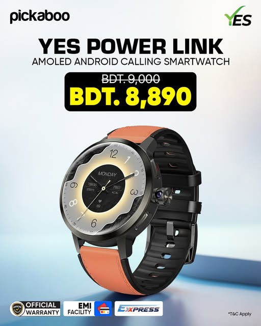 Stay connected and track your fitness with the YES Power Link AMOLED Smartwatch