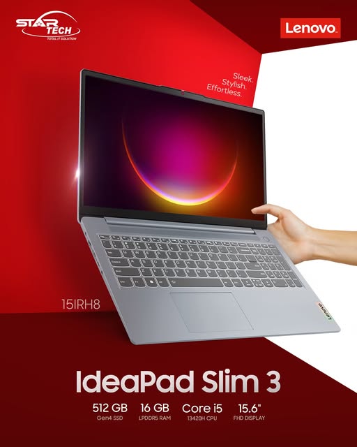 Reliable Performance | Slim & Durable | Everyday Productivity — Lenovo IdeaPad Slim 3 15IRH8 Core i5 13th Gen Laptop