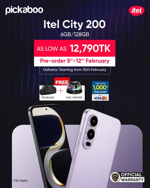 itel City 200 (6GB/128GB)—now up for Pre-Book with exciting freebies & discounts!