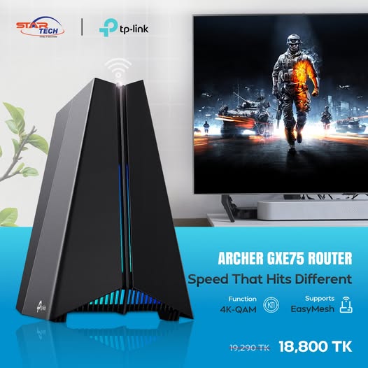 Tri-Band Wi-Fi 6E | Ultra-Fast Speeds | Smart Gaming Connectivity — TP-Link Archer GXE75 AXE5400 Tri-Band Wi-Fi 6E Gaming Router