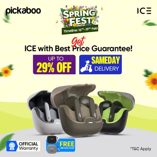 Turn up the vibe this Spring Fest with ICE TWS at a Special Price, available 16th–19th February only.