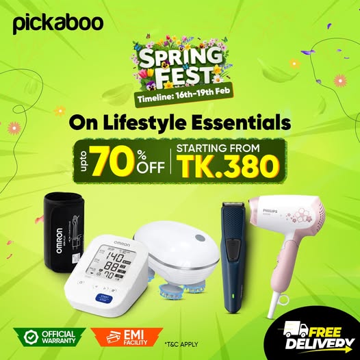 Spring Fest এ Lifestyle Products এ সেভ করুন ৭০% পর্যন্ত!