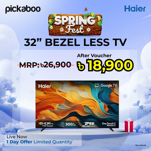 Haier 32-inch Bezel-Less Google TV (H32K85FX)
