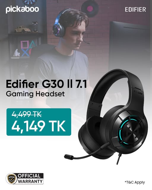 Level up your game with the Edifier G30 II 7.1 Virtual Surround Sound Gaming Headset