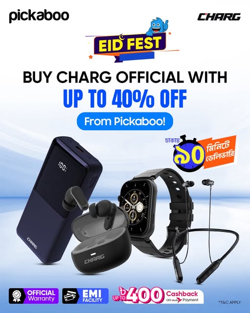 Eid Fest Special on Pickaboo - Get CHARG official gadgets with official warranty!