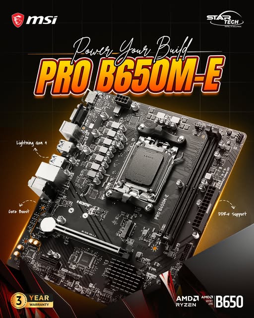 MSI PRO B650M-E AM5 mATX Motherboard