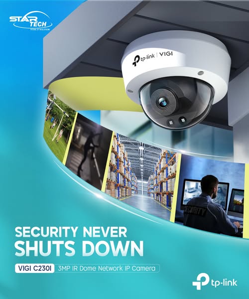 Clear Vision, Smart Security, Durable Build — TP-Link VIGI C230I (2.8MM) 3MP IR Dome Network IP Camera