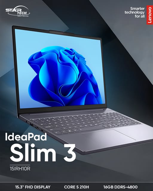 Lenovo IdeaPad Slim 3 15IRH10R Core 5 210H 16GB RAM 15.3" IPS Laptop