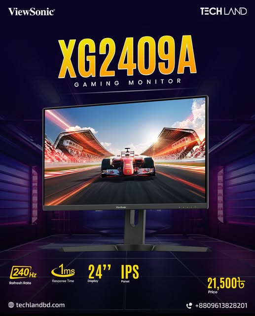 Introducing ViewSonic XG2409A 240Hz Gaming Monitor — যেখানে স্পিড আর ভিজ্যুয়াল একদম Next Level!