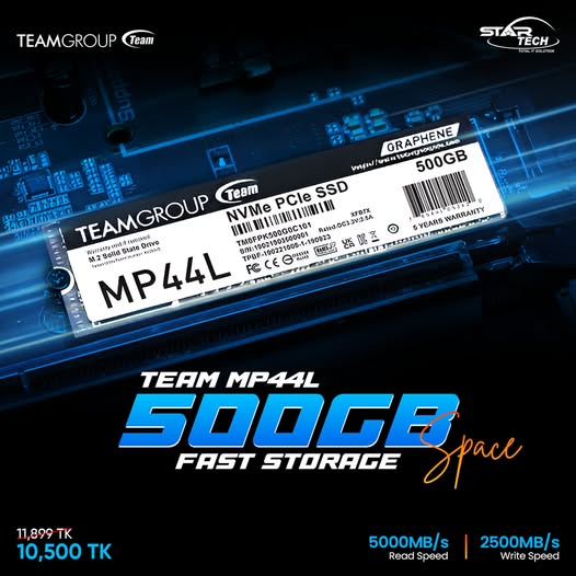 Team MP44L 500GB M.2 PCIe Gen4 NVMe SSD — Blazing Fast Storage for Next-Level Performance