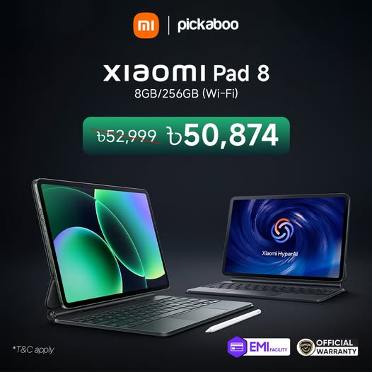 Experience a refined tablet experience with the Xiaomi Pad  offering smooth multitasking, reliable Wi-Fi connectivity, and expansive storage.