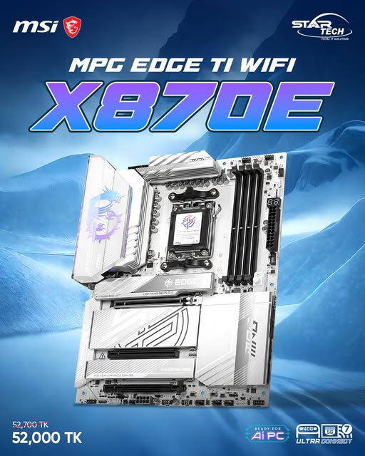 MSI MPG X870E EDGE TI WIFI AM5 ATX Motherboard — Next-Gen Power for Ultimate Builds