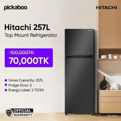 Flat 30% off on Hitachi 257L Top Mount Refrigerator (HRTN5275MFBBKSG)!