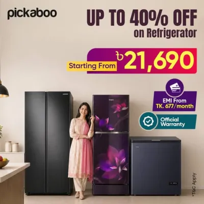 Enjoy up to 40% off on refrigerator! Starting from just TK.21,690 only!