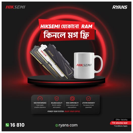 Buy any Hiksemi RAM and get free mug.