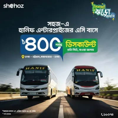 চট্টগ্রাম ও কক্সবাজার ভ্রমণে ৪০০ টাকা ছাড়!