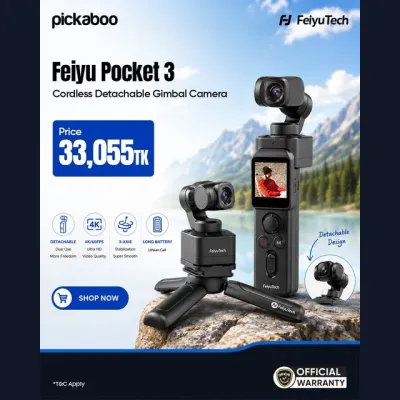 Capture every moment smoother, smarter, and sharper with the Feiyu Pocket 3 Cordless Detachable Gimbal Camera!