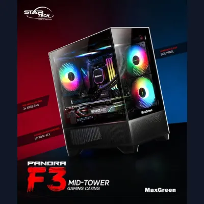 Compact, Stylish, ARGB Ready – MaxGreen Panora F3 Gaming Casing