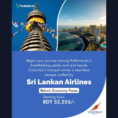 From the breathtaking peaks of Kathmandu to the tranquil waves of Colombo — discover two extraordinary destinations in one unforgettable journey with SriLankan Airlines