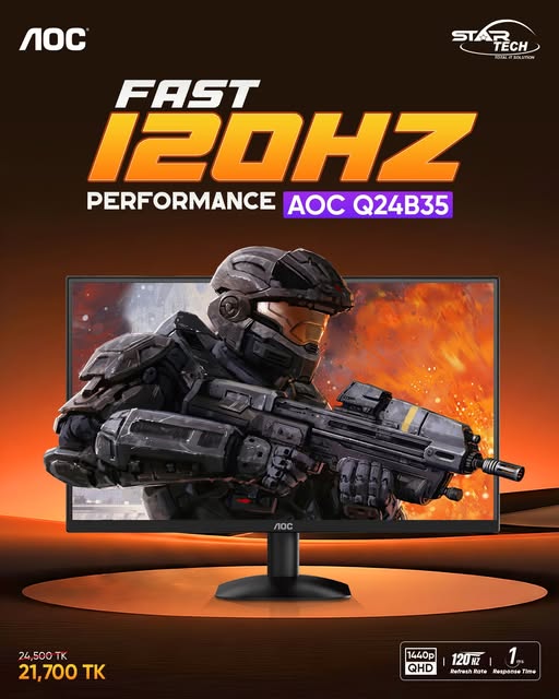 AOC Q24B35 — Smooth 2K Gaming with Stunning IPS Visuals