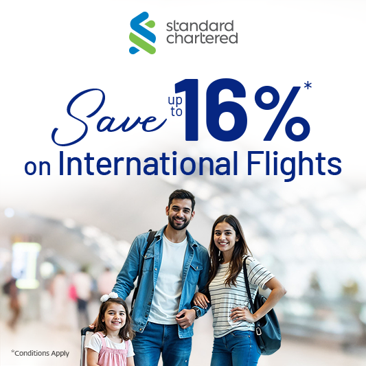 Special discount on Int'l flight with StanChart credit cards