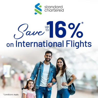 Special discount on Int'l flight with StanChart credit cards