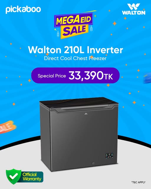 Maximize your storage space with the Walton Chest Freezer!