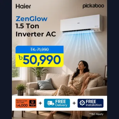 Experience powerful cooling with the Haier 1.5 Ton ZenGlow Inverter AC — designed for comfort, energy savings & silent performance.