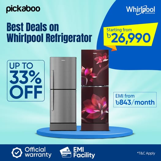 Upgrade your kitchen with a Whirlpool Refrigerator at a special price!