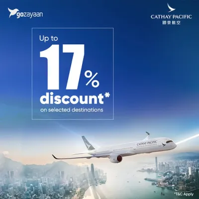 Enjoy Up to 17% Off on Cathay Pacific Flights