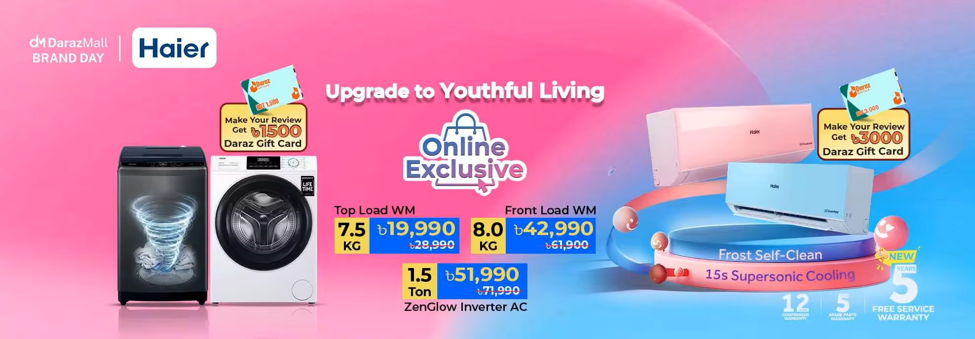 Haier Official Store on Daraz – AC, Fridge, TV & Home Appliances Deals