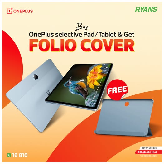 Free Folio Cover with Select OnePlus Tablets
