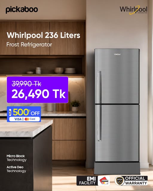 Bring home the Whirlpool 236L Fresh Magic Pro Frost Refrigerator!